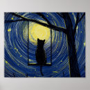 Search for starry night cat posters Funny