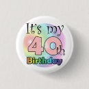 Search for 40th birthday buttons 40 years