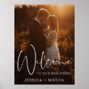 Search for welcome to our beginning wedding signs Modern elegant script beginning