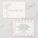 Search for pink bow thank you cards French