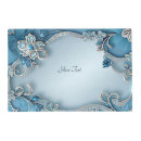 Search for silver on blue placemats Birthday