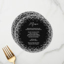 Search for black and silver wedding menus Minimalist