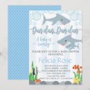 Search for shark baby shower invitations Blue