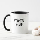 Search for starter fluid mugs Typography