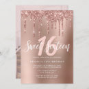 Search for rose gold glitter invitations Luxury