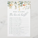 Search for who knows the bride best Wildflower