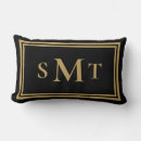 Search for black gold pillows Monogrammed