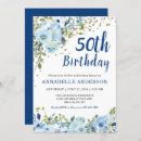 Search for blue 50th birthday invitations Gold