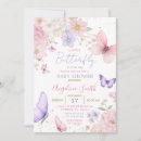 Search for pink and purple butterfly invitations For her