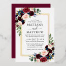 Search for navy blue red wedding invitations Watercolor burgundy floral