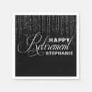 Search for silver and black napkins Retirement party