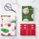 Search for golf christmas wrapping paper Red