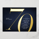 Search for blue and gold 70th birthday invitations Typography