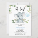 Search for elephant baby boy shower invitations Baby blue white green