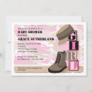 Search for pink camo baby shower invitations Military