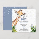 Search for blue safari baby shower invitations Giraffe