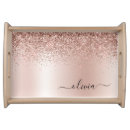 Search for rose gold serving trays monogrammed