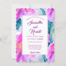 Search for teal and pink wedding invitations Bright