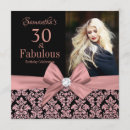 Search for pink and gold 30th birthday invitations Rose gold glitter