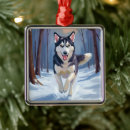 Search for siberian husky ornaments Winter