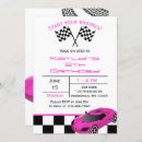 Search for pink race car invitations Racing