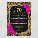 Search for cheetah print birthday invitations Gold glitter