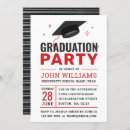 Search for red black white graduation invitations Modern