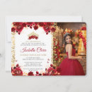 Search for red and gold quinceanera invitations Elegant