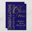 Search for blue and gold graduation invitations College university