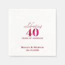 Search for 40th anniversary napkins Ruby