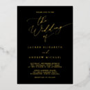 Search for elegant gold wedding invitations Black