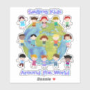 Search for children around the world stickers Earth