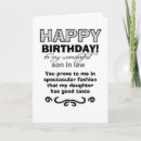 Search for son in law birthday cards Celebration