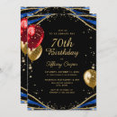 Search for blue and gold 70th birthday invitations Script