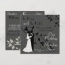 Search for bride and groom silhouette wedding invitations Black