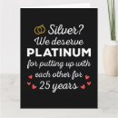 Search for funny 25th anniversary cards Silver