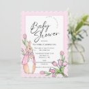Search for pink gingham baby shower invitations Pink and white