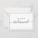 Search for black and white bridesmaid cards Minimalist