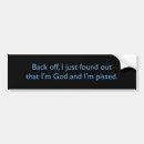 Search for back off bumper stickers Humor