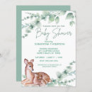Search for fawn baby shower invitations Greenery