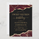 Search for burgundy sweet 16 invitations Gold