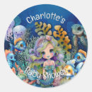 Search for mermaid baby shower stickers Ocean animals