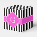 Search for pink and white striped favor boxes Black