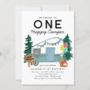 Search for backyard camping birthday invitations One happy camper