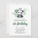 Search for panda 1st birthday invitations Modern