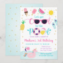 Search for girls pool party invitations Pineapple