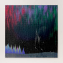 Search for northern lights puzzles Forest