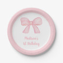 Search for pink bow plates Girl first birthday