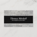 Search for newspaper business cards Black and white