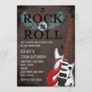 Search for rock and roll birthday invitations Boys